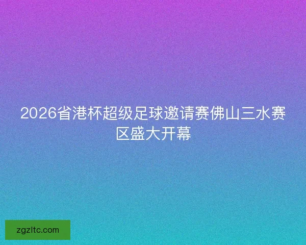 2026省港杯超级足球邀请赛佛山三水赛区盛大开幕